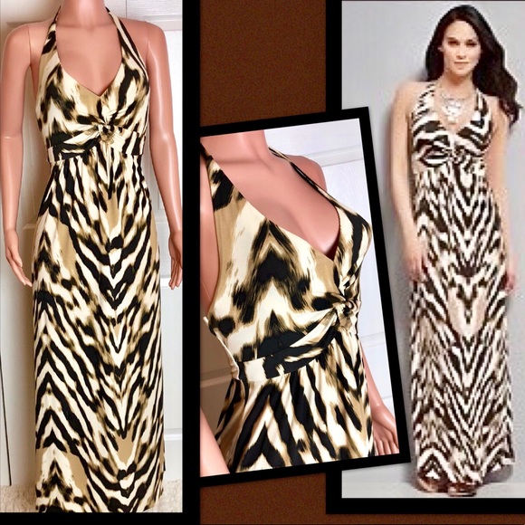 New York & Company Dresses & Skirts - NEW Maxi Dress, Zebra print Brown & White Size XS